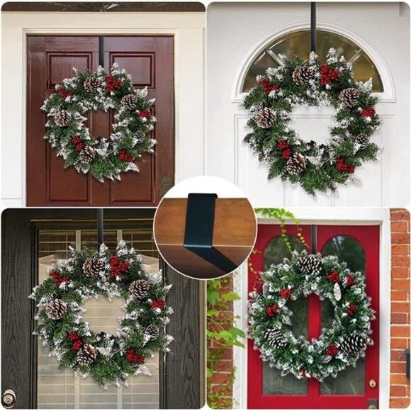 18" Christmas Winter Home Adornment Wreath with 50 Lights and Mixed Decorations - Picture 4 of 6